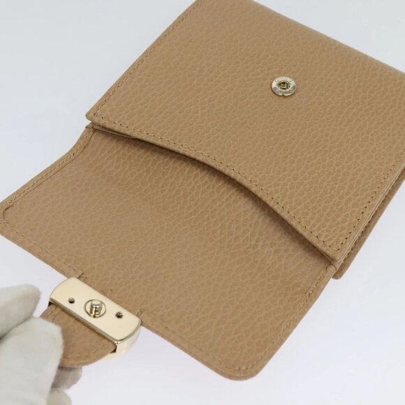 GUCCI Wallet Leather Outlet Beige Gold 615525 Auth MY069V - Picture 8 of 15